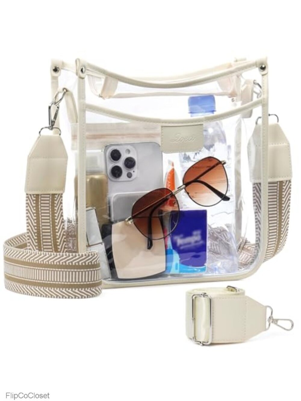 Clear Stadium Crossbody Bag with 2 Adjustable Straps